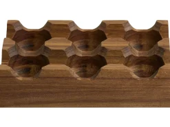 Outlet Beliani Set da 6 Portauova con 2 supporti FOURNIL Legno d'acacia Marrone