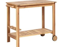 Sale Beliani Set da pranzo da giardino con carrello 6 posti SASSARI II Legno di acacia certificato chiaro Marrone