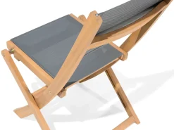 Online Beliani Set da pranzo da giardino con lettini 8 posti CESANA Legno d'acacia Marrone chiaro Grigio Marrone