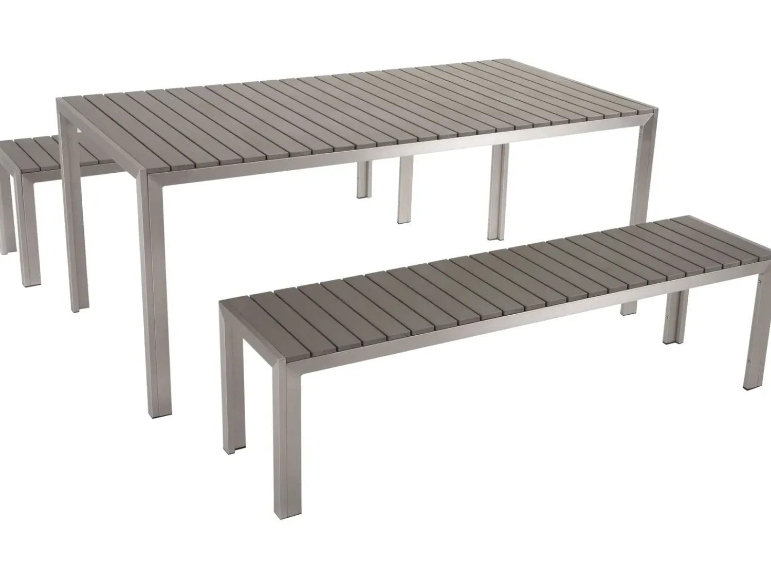 Best Beliani Set da pranzo da giardino con panche 6 posti NARDO Grigio Argento Grigio