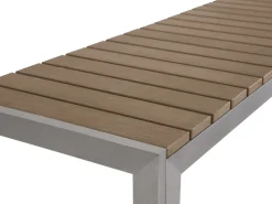 Beliani Set da pranzo da giardino con panche 6 posti NARDO Marrone Argento Marrone