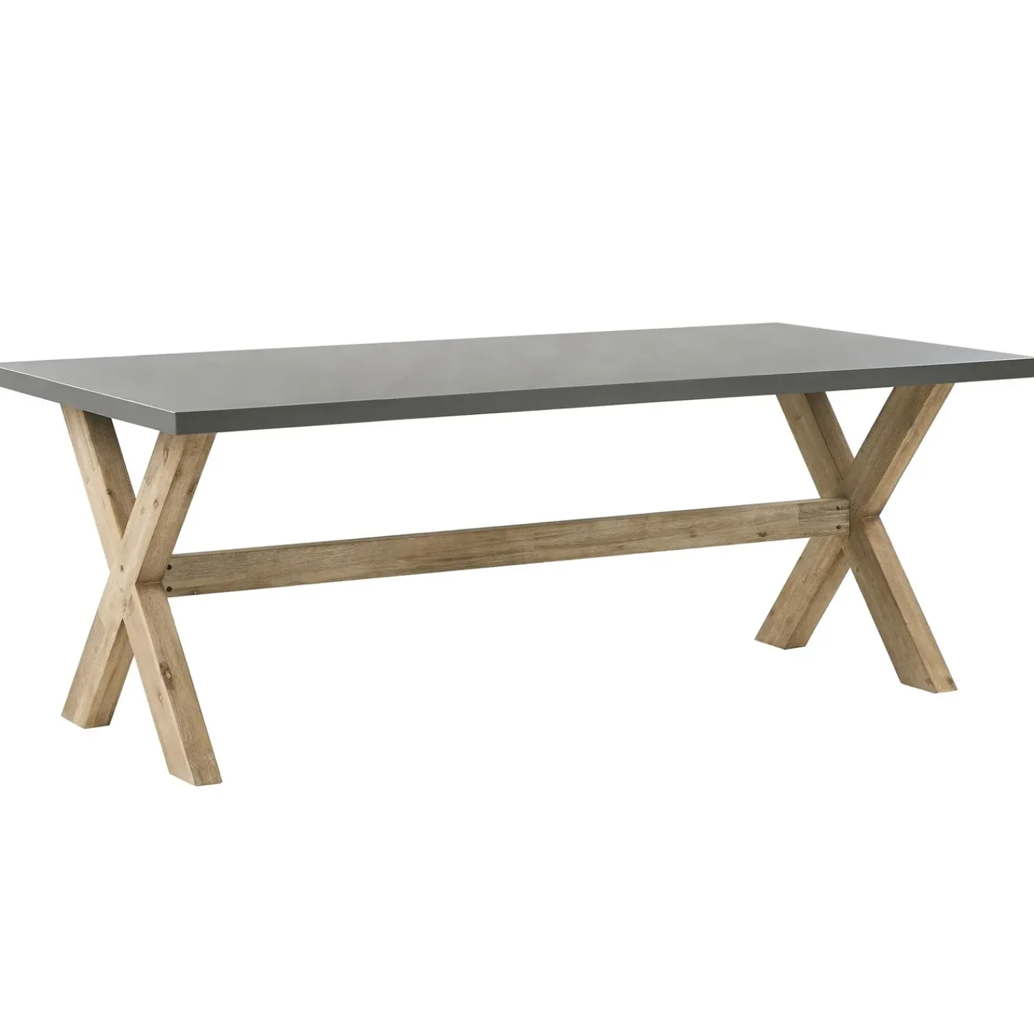 Hot Beliani Set da pranzo da giardino con panche 6 posti OLBIA Cemento Grigio Marrone Grigio