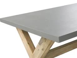 Sale Beliani Set da pranzo da giardino con panche e sgabelli 8 posti OLBIA Cemento Grigio Marrone Grigio