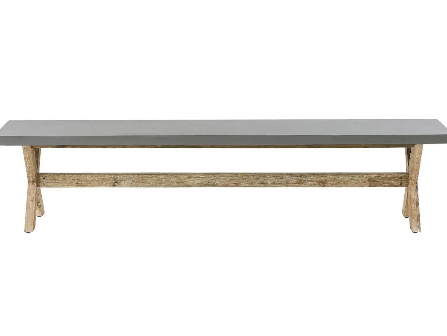 Sale Beliani Set da pranzo da giardino con panche e sgabelli 8 posti OLBIA Cemento Grigio Marrone Grigio