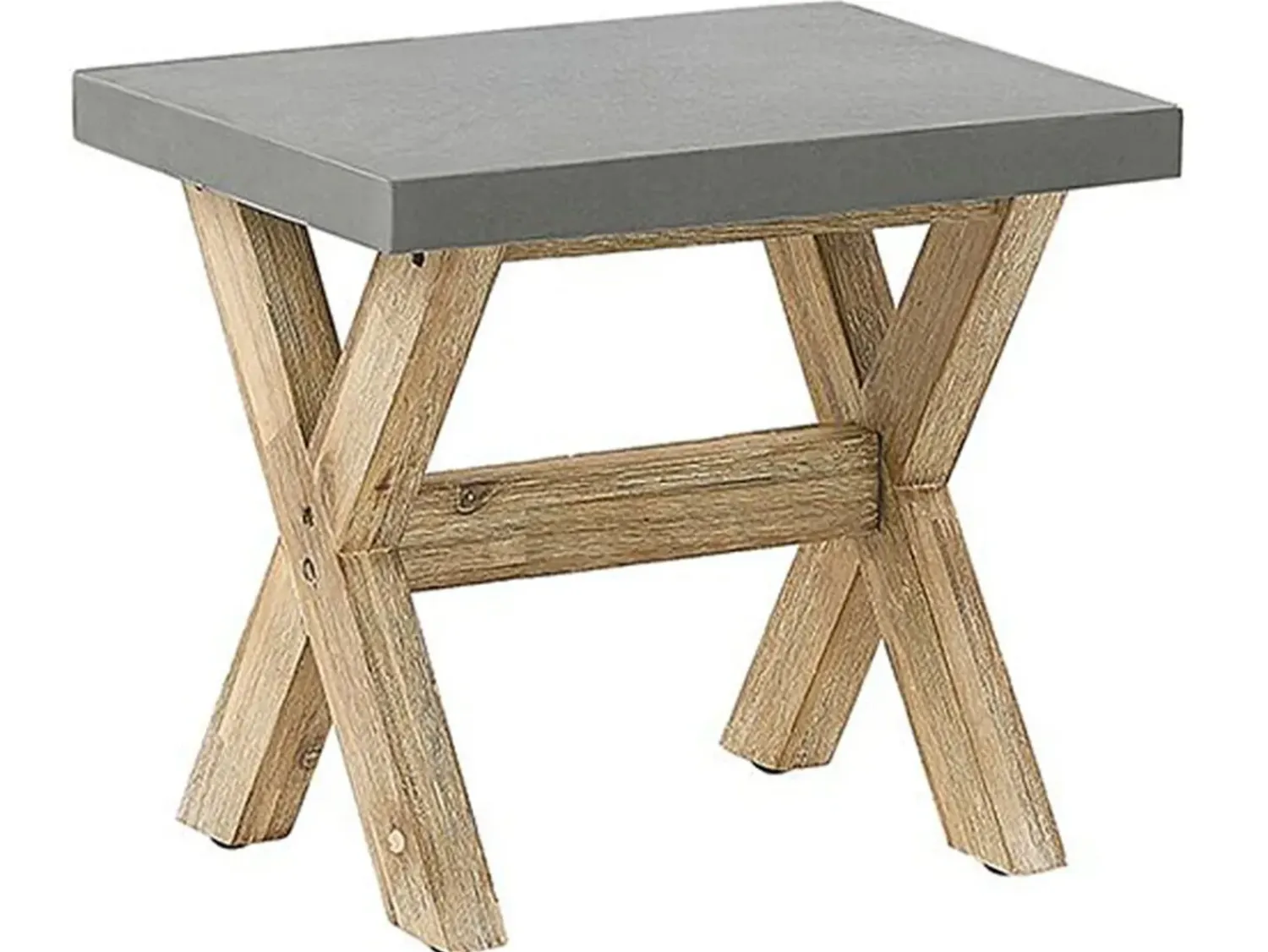 Sale Beliani Set da pranzo da giardino con panche e sgabelli 8 posti OLBIA Cemento Grigio Marrone Grigio