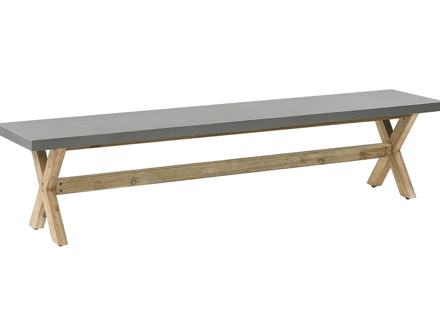 Sale Beliani Set da pranzo da giardino con panche e sgabelli 8 posti OLBIA Cemento Grigio Marrone Grigio