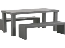 Discount Beliani Set da pranzo da giardino con panche 4 posti TARANTO Cemento Grigio