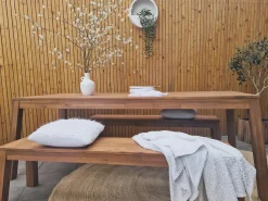 Sale Beliani Set da pranzo da giardino con panche 6 posti LIVORNO Legno d'acacia Marrone