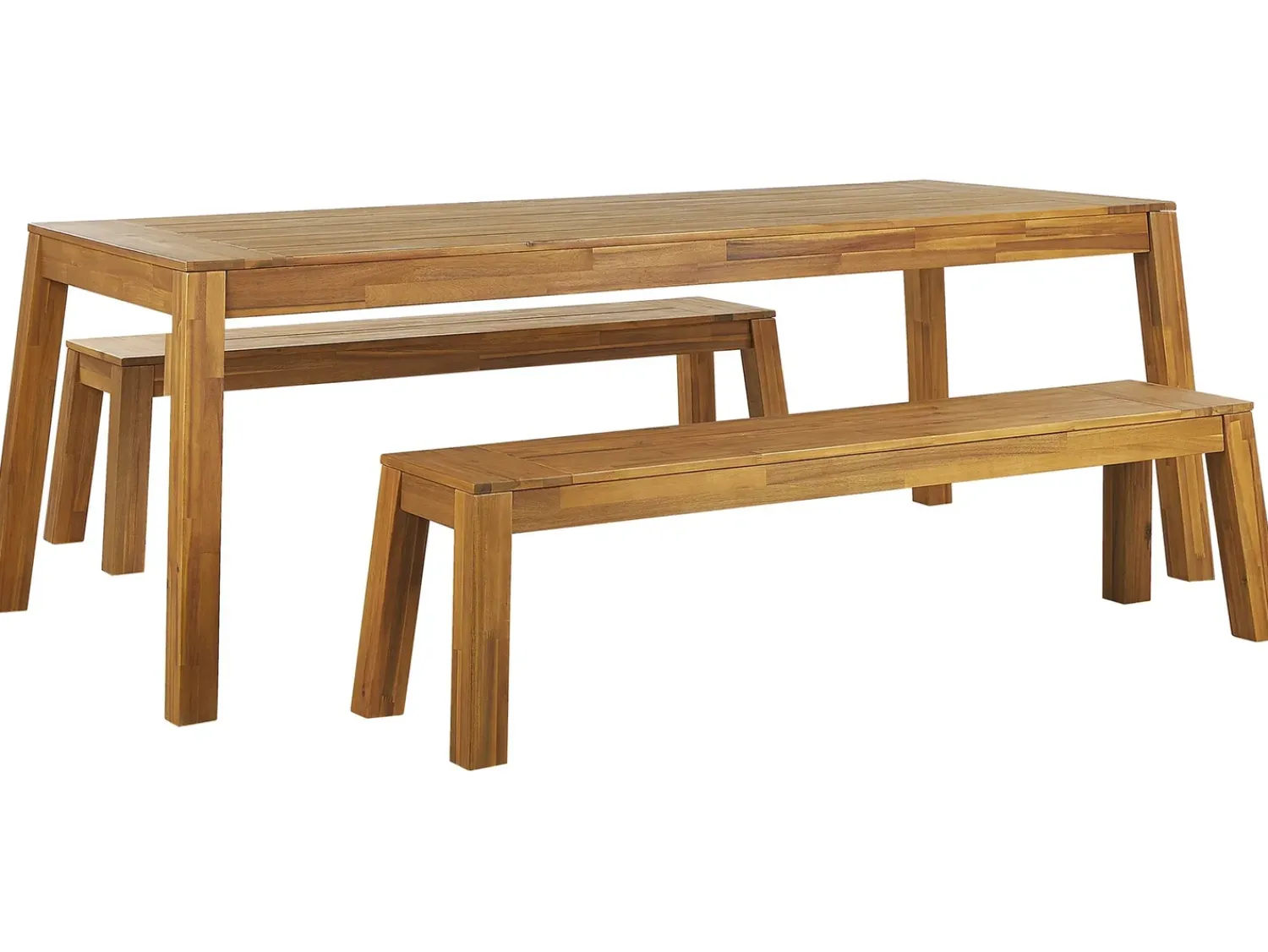 Sale Beliani Set da pranzo da giardino con panche 6 posti LIVORNO Legno d'acacia Marrone