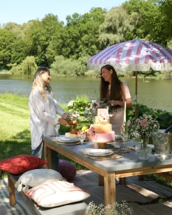 New Beliani Set da pranzo da giardino con panche 6 posti OSTUNI Cemento Grigio