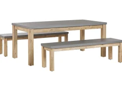 New Beliani Set da pranzo da giardino con panche 6 posti OSTUNI Cemento Grigio