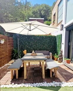 New Beliani Set da pranzo da giardino con panche 6 posti OSTUNI Cemento Grigio