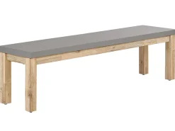 Outlet Beliani Set da pranzo da giardino con panche e sgabelli 8 posti OSTUNI Cemento Grigio Marrone Grigio