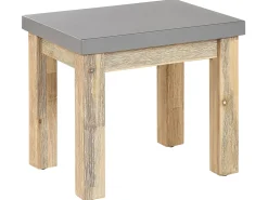 Outlet Beliani Set da pranzo da giardino con panche e sgabelli 8 posti OSTUNI Cemento Grigio Marrone Grigio