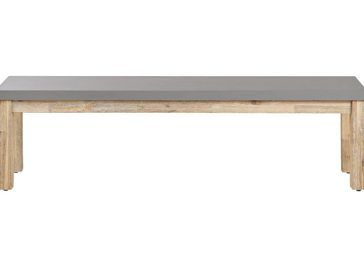 Outlet Beliani Set da pranzo da giardino con panche e sgabelli 8 posti OSTUNI Cemento Grigio Marrone Grigio