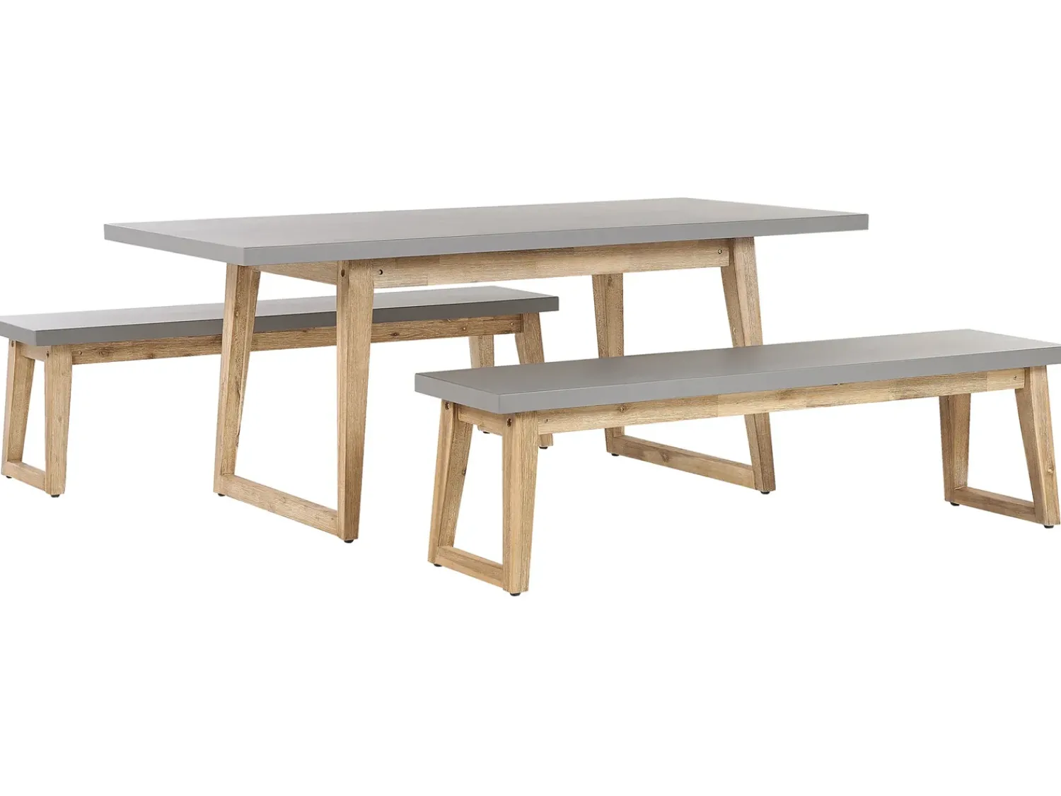 Online Beliani Set da pranzo da giardino con panche 6 posti ORIA Cemento Grigio Marrone Grigio