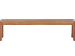 Hot Beliani Set da pranzo da giardino con panche 6 posti MONSANO Legno d'eucalipto Marrone