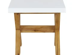 Sale Beliani Set da pranzo da giardino con panche e sgabelli 8 posti OLBIA Cemento Bianco Bianco Marrone