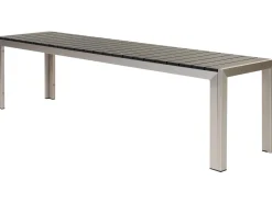 Clearance Beliani Set da pranzo da giardino con panche 6 posti NARDO Nero/Argento Argento Nero