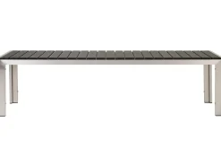 Clearance Beliani Set da pranzo da giardino con panche 6 posti NARDO Nero/Argento Argento Nero