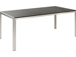 Clearance Beliani Set da pranzo da giardino con panche 6 posti NARDO Nero/Argento Argento Nero