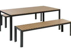 Online Beliani Set da pranzo da giardino con panche 6 posti NARDO Marrone/Nero Marrone Nero