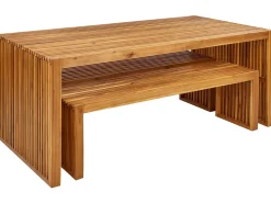 Best Beliani Set da pranzo da giardino con panche 6 posti SULZANO Legno d'acacia Marrone