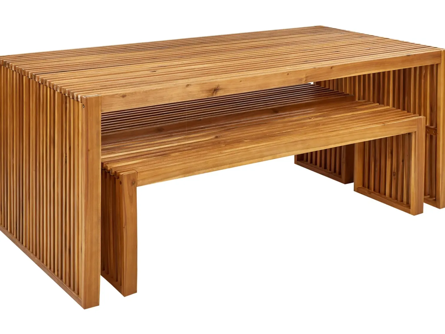 Best Beliani Set da pranzo da giardino con panche 6 posti SULZANO Legno d'acacia Marrone