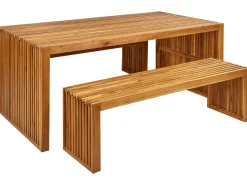 Best Beliani Set da pranzo da giardino con panche 6 posti SULZANO Legno d'acacia Marrone