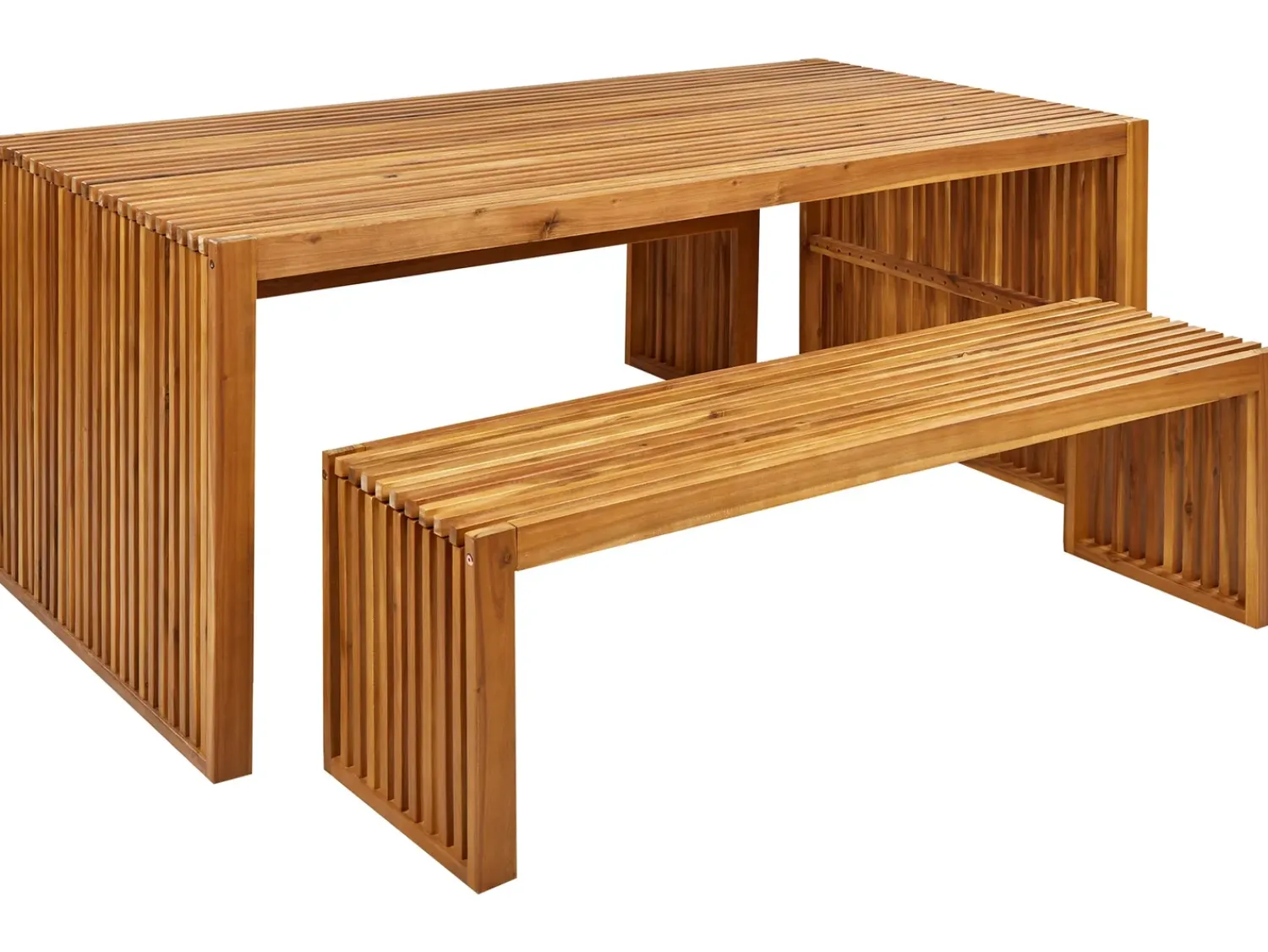Best Beliani Set da pranzo da giardino con panche 6 posti SULZANO Legno d'acacia Marrone