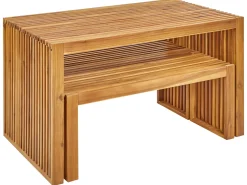 Online Beliani Set da pranzo da giardino con panche 4 posti BELLANO Legno d'acacia Marrone