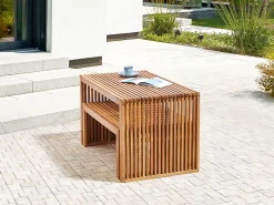 Online Beliani Set da pranzo da giardino con panche 4 posti BELLANO Legno d'acacia Marrone