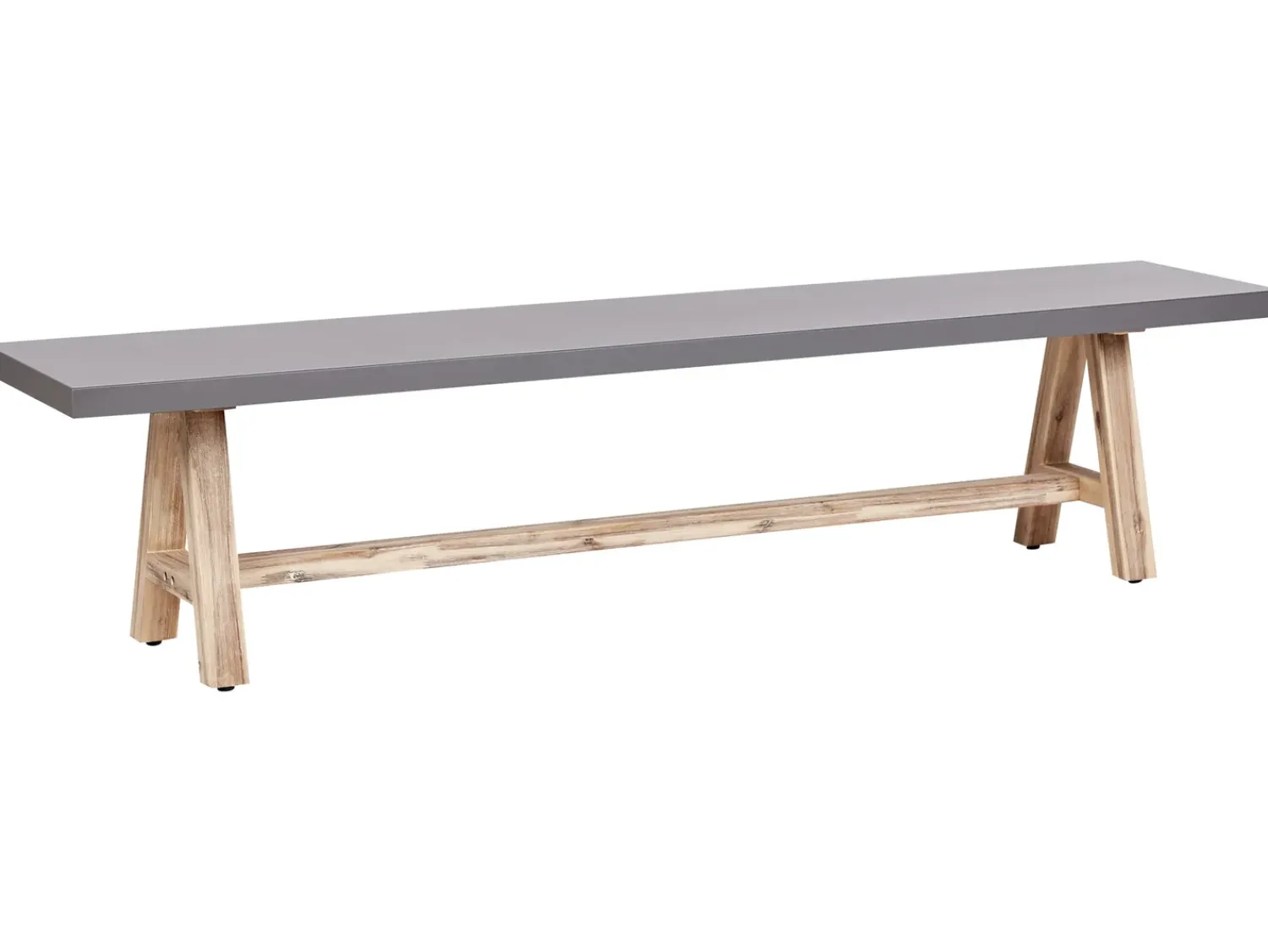 Clearance Beliani Set da pranzo da giardino con panche 6 posti TONNARE Cemento Grigio Marrone Grigio