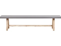 Clearance Beliani Set da pranzo da giardino con panche 6 posti TONNARE Cemento Grigio Marrone Grigio