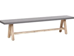 Best Beliani Set da pranzo da giardino con panche 8 posti TONNARE Cemento Grigio Marrone Grigio