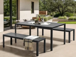 Outlet Beliani Set da pranzo da giardino con panche 6 posti NARDO Nero