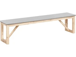 Best Beliani Set da pranzo da giardino con panche NOTTERI Cemento Grigio Marrone Grigio