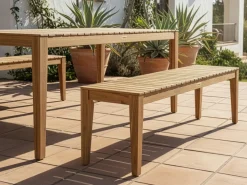 Best Beliani Set da pranzo da giardino con panche 6 posti CHIOGGIA Legno di acacia certificato chiaro Marrone