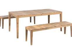 Best Beliani Set da pranzo da giardino con panche 6 posti CHIOGGIA Legno di acacia certificato chiaro Marrone