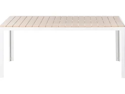 Outlet Beliani Set da pranzo da giardino con panche 6 posti COMO Beige Bianco Beige