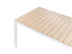 Outlet Beliani Set da pranzo da giardino con panche 6 posti COMO Beige Bianco Beige