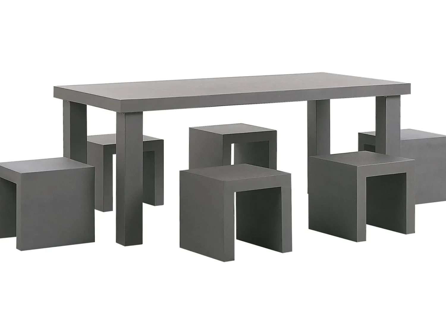 Online Beliani Set da pranzo da giardino con sgabelli 6 posti TARANTO Cemento Grigio