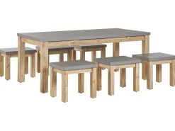 New Beliani Set da pranzo da giardino con sgabelli 6 posti OSTUNI Cemento Grigio