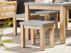 New Beliani Set da pranzo da giardino con sgabelli 6 posti OSTUNI Cemento Grigio