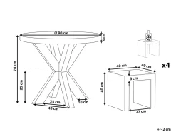 Sale Beliani Set da pranzo da giardino con sgabelli 4 posti OLBIA/TARANTO Cemento Grigio Marrone Grigio