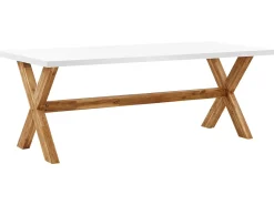 Beliani Set da pranzo da giardino con sgabelli 6 posti OLBIA Cemento Bianco Bianco Marrone