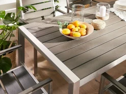 Best Beliani Set da pranzo da giardino 6 posti VERNIO Grigio Argento Grigio