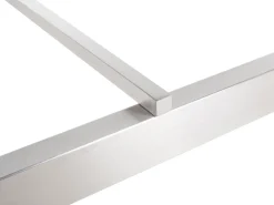 Beliani Set da pranzo da giardino 8 posti GROSSETO Piastra tripla Granito Lucido Grigio/Bianco Bianco Argento Grigio