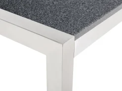 Best Beliani Set da pranzo da giardino 8 posti GROSSETO Piastra tripla Granito Lucido Grigio/Beige Beige Argento Grigio