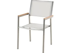 Hot Beliani Set da pranzo da giardino 8 posti GROSSETO Piastra tripla Granito fiammato Nero/Bianco Bianco Argento Grigio